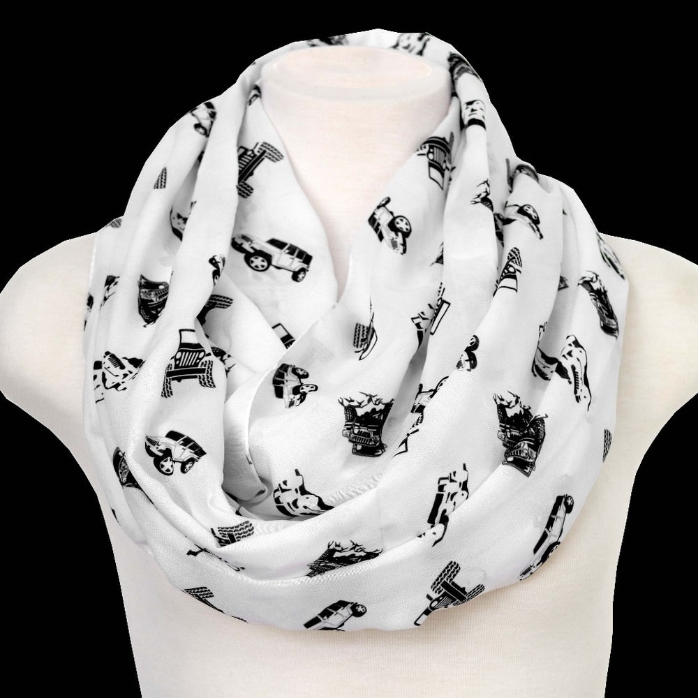 Jeep scarf womens jeep accessories jeep apparel jeep lover white infinity scarf